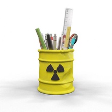 radioativos porta-lápis a casa barril titular lápis stand de resíduos radioativo biohazard office tóxico caneta 3d print model - Mito3D