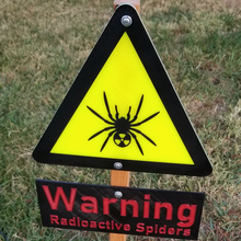 radioactive spiders warning sign halloween art signs logos spider decoration 3d print model - Mito3D