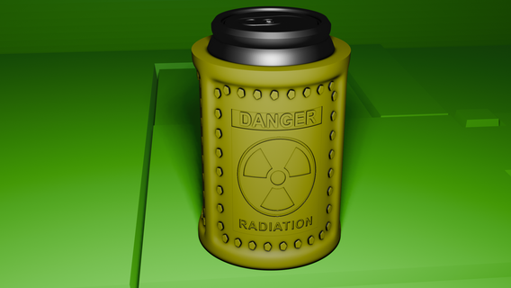 radioaktiv Abfall Trommel Bier koozie 3d print model - Mito3D
