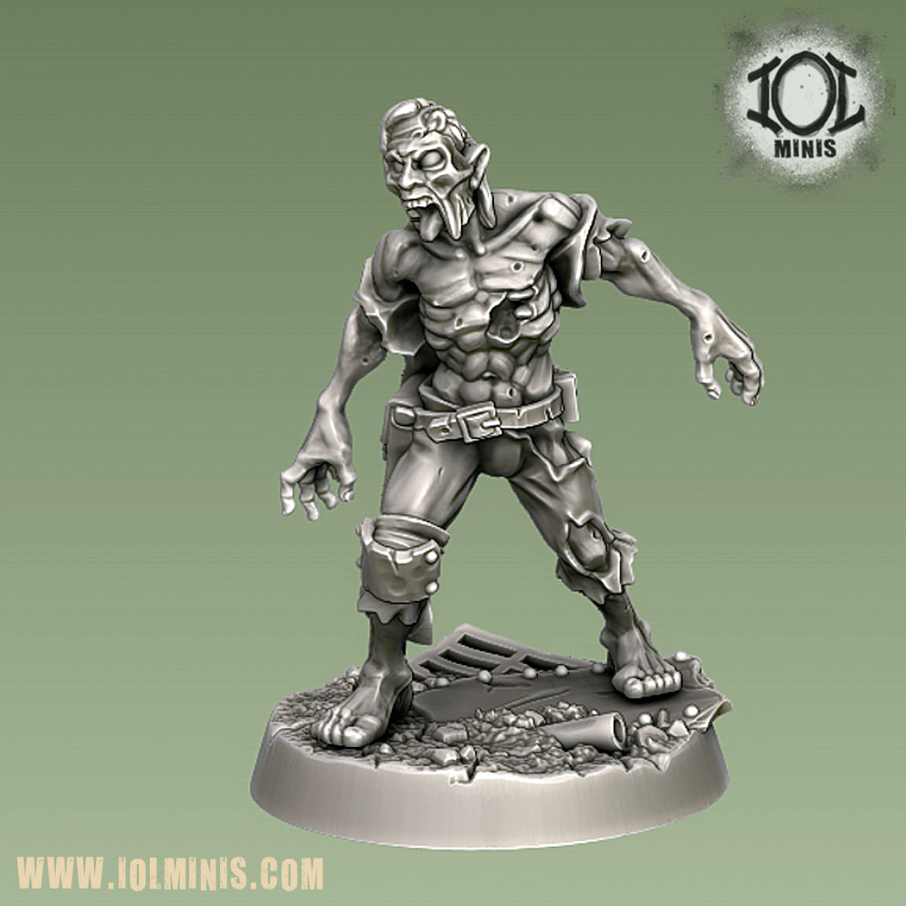 radzombie 8 Mort vivant guerre marteau 42k mutant mutie cendre gaspillage terre friche Tomber stargrave présupporté chaos zombi goule dernier us 3D print model - Mito3D