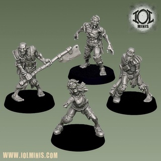 radzombies set 2 bundle undead war hammer 42k mutant mutie ash waste wasteland fallout stargrave presupported chaos zombie ghoul radzombie last us 3d print model - Mito3D