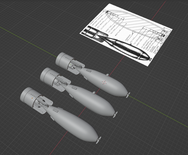 raf ingiliz 500lb gp bomba plazma raf bomba 500lb Wellington lancaster Halifax kasırga 3d print model - Mito3D