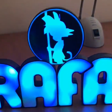rafa luz Moda ligero LED regalo letra letras artista figura goku 3d print model - Mito3D