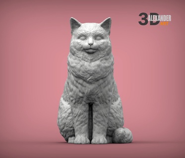 boneca pano gato 3d impressão modelo animal mamífero selvagem gatinha natureza gatinho escultura estatueta lembrança presente arte esculturas 3d print model - Mito3D