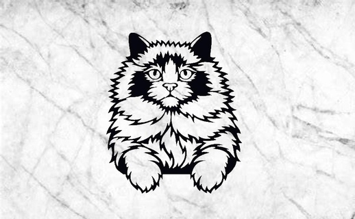 ragdoll cat wall decoration house pet mascot deco Home moon vegan animal table 3d print model - Mito3D
