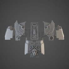 raging angels waking dead armor game warhammer 40k redemptor dreadnought dark primaris space marine 3d print model - Mito3D
