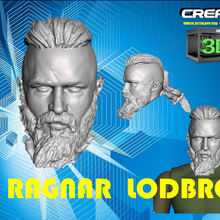 Ragnar Lodbrok tête art figure 3d print model - Mito3D
