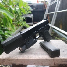 railed mock suppressor glock 17 18 airsoft gbb pistol compensator osprey 3d print model - Mito3D