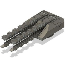 ferrocarril torreta herramienta pistola modelo escala ciencia ficción astronave arma 3d impresión kitbash construido cero 3d print model - Mito3D