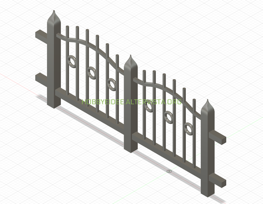 railing v2 diorama train gate barrier iron toy getaway fence 3d print model - Mito3D