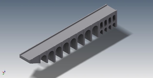 Ferrovia ponte viadotto ferroviario modelleisenbahn ferrovia sperone edifici strutture architettura Casa 3d print model - Mito3D