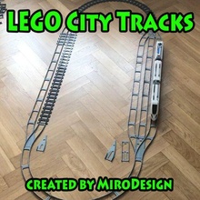 rails lego city tracks compatible parts 3d print models digital stl files game toy curved switch crossing crossover hill straight model train 3d print model - Mito3D