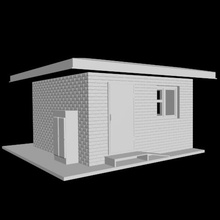 h0 sonrası bina kapısı demiryolu mimarlık ölçek model tren 3d print model - Mito3D