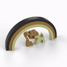 arcobaleno ponte animale domestico cane uomo gatto donna Paradiso animali mobilia ornamento decorazione moderno amore accoppiatore 3d print model - Mito3D