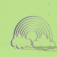 arcobaleno cloud cookie cutter vari 3d print model - Mito3D