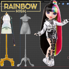 arcobaleno alto vestito modulo manichino 3d print model - Mito3D