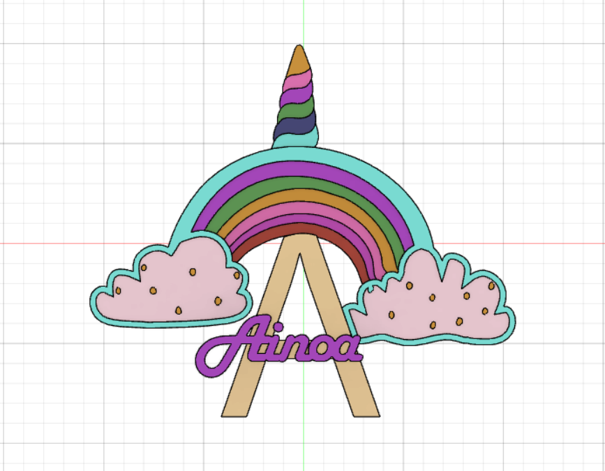 rainbow letters ainoa decoration babies girls gifts 3D print model - Mito3D