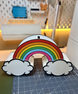 arco iris hucha lindo dinero vistoso niña 3d print model - Mito3D
