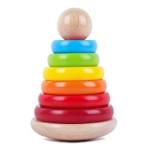 rainbow ring stacker toy early learning stacking tower games educational development toys babies toddlers child kid 3d print model - Mito3D