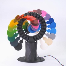 rainbow roller-coaster Daire kinetik heykel sanat renk dönüm tekerlek göz blade 3d print model - Mito3D