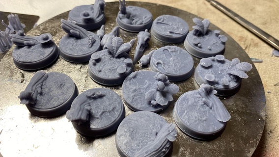 rainforest themed miniature bases war hammer kill team 28mm scale jungle plants vines fallen trees gaming accessories tabletop 3d print model - Mito3D