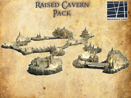 raised cavern pack 28 mm tabletop terrain rpg dnd cave medieval supportfree old stone structure playable interior modular 28mm 25mm 15mm wargame 3d print model - Mito3D