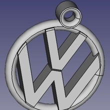 raised vw key ring volkswagen golf jetta vag combi 3d print model - Mito3D