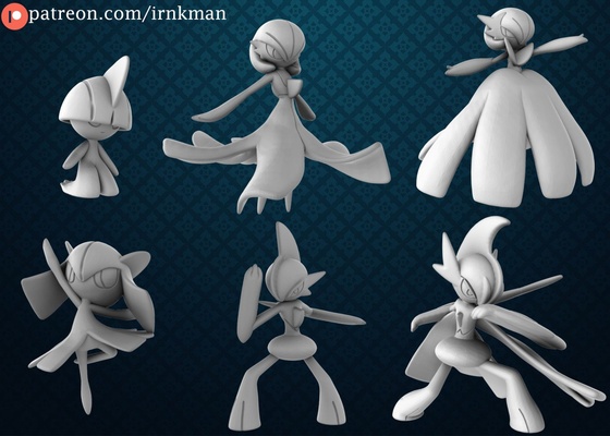 ralts kirlia gardevoir galade mega gardevoir juego pokemon 3d print model - Mito3D