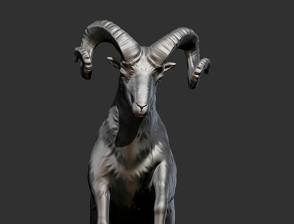 RAM Horn verschiedene Tier Schaf Zahl Statue Kunst Spielzeug Skulptur Ornament Berg 3d print model - Mito3D
