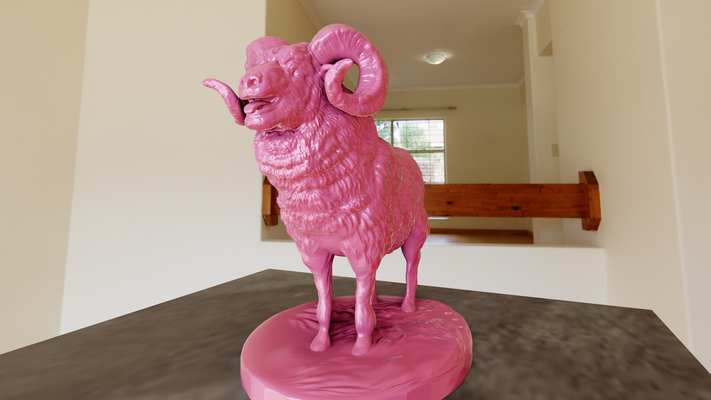 ram bleeting statue stl file art goat lamb jungle safari miniature tabletop animals sculpture wall decor 3d print model - Mito3D