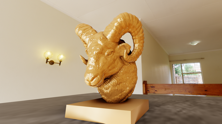 veri deposu büst heykel stl sanat keçi kuzu orman safari minyatür masaüstü hayvanlar duvar dekor 3d print model - Mito3D