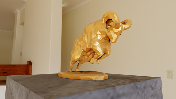 veri deposu doluyor heykel poli stl sanat keçi kuzu orman safari minyatür masaüstü hayvanlar duvar dekor 3d print model - Mito3D
