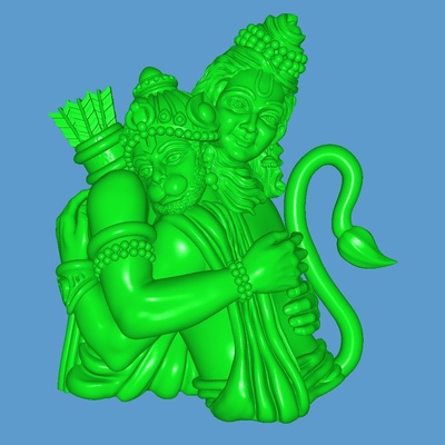 ram hanuman pendentif 3d modèle geai shri bajrangbali 3d print model - Mito3D