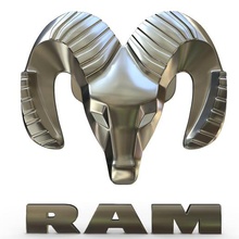 ram logo divers auto avto voiture des voitures l'emblème de modèle 3d partie véhicule les logos logotype détaillée haut sumbol l'entreprise la marque imprimable d'impression nouvelles impression l'imprimante l'impression stl fichier obj 3d print model - Mito3D