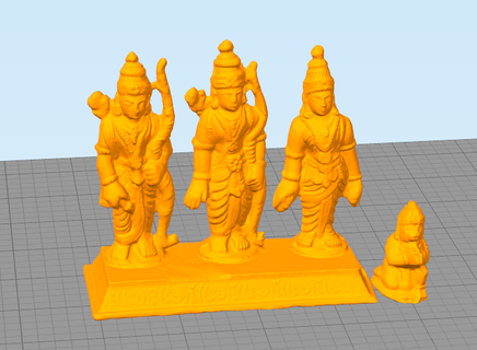 ram murti standing lord sri rama statue god sita hanuma 3d print model - Mito3D