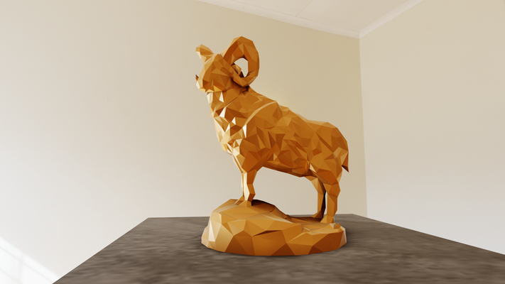 veri deposu a tepe heykel poli stl sanat keçi kuzu orman safari minyatür masaüstü hayvanlar duvar dekor 3d print model - Mito3D