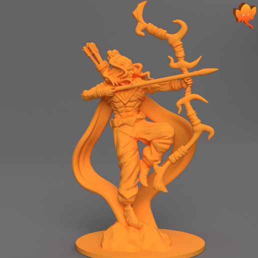 rama the idéal homme art hindou hindouisme Dieu guerrier Flèche arc Inde Indien 3D print model - Mito3D