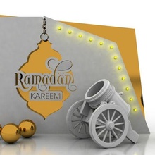 ramadan decorative elements decoration islamic islam arabic arabs din typography fiesta eid fasting adha fitr golden letters celebration peace event entertainment 3d print model - Mito3D