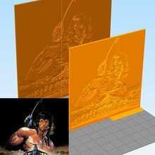rambo iii - lithophane 200mm 260mm art sylvester stallone rocky film action hero sly explosion expendables 3 3d print model - Mito3D