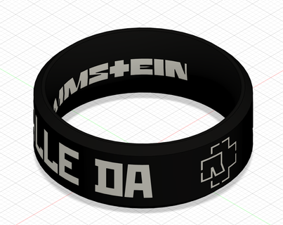 Rammstein anillo amor vida 3d print model - Mito3D