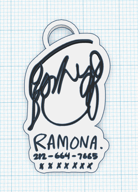 ramona fiori capelli disegno chiave catena scott pellegrino 3D print model - Mito3D