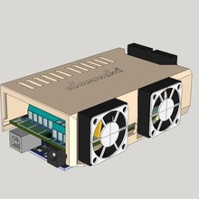 las rampas de complemento en la cubierta 2x30mm fans herramienta Impresora 3d caso 3d print model - Mito3D