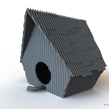 comprometida birdhouse a casa exterior do jardim ferro ondulado 3d print model - Mito3D