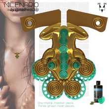 rana milenario la joyería anycubic el collar indígena pre colombino geometr' 3d print model - Mito3D