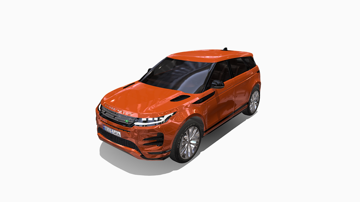 gamme vagabond évoque orange jeu land range rover voiture suv extérieur automobile réaliste commercial high quality 2024 electric vehicle modélisation véhicule industriel 3d print model - Mito3D