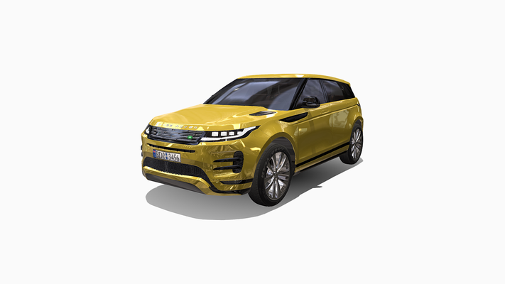 gamme vagabond évoque jaune jeu land range rover voiture suv extérieur automobile réaliste commercial high quality 2024 electric vehicle modélisation véhicule industriel 3d print model - Mito3D