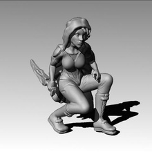 ranger tracker model art people wargames miniature fighter female 3d print model - Mito3D