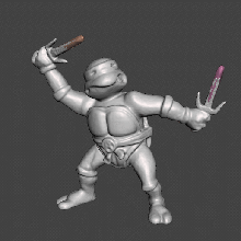 Raphael tmnt 80s Ninja Schildkröten Jahrgang obj stl Leonardo Michelangelo donatello Schwarzer Fuchs 3d print model - Mito3D