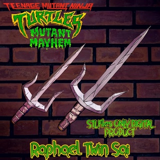 raphael twin sai teenage mutant ninja turtles total mayhem tmnt leonardo donatello michelangelo games toys turtle superhero weapon cosplay 3d print model - Mito3D
