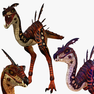 raptor dinosaur 3d model - blender 3ds max cinema 4d fbx maya unity unreal obj animated animals & creatures people nature realistic dinosaurs ri dinosaurus biped predator giant jurassic 3d print model - Mito3D